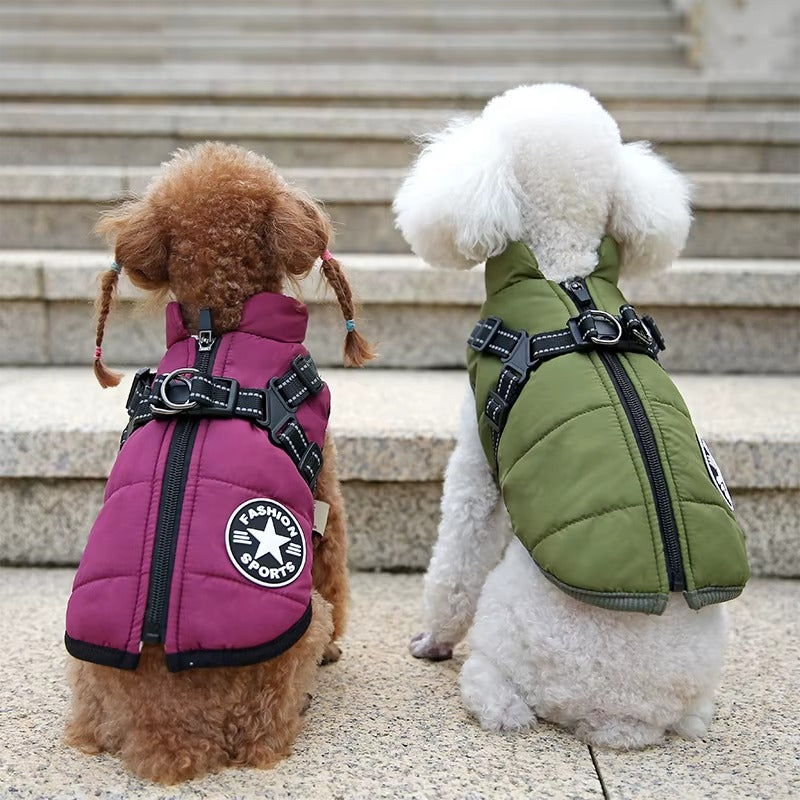 Waterproof Winter Dog Coat with Harness